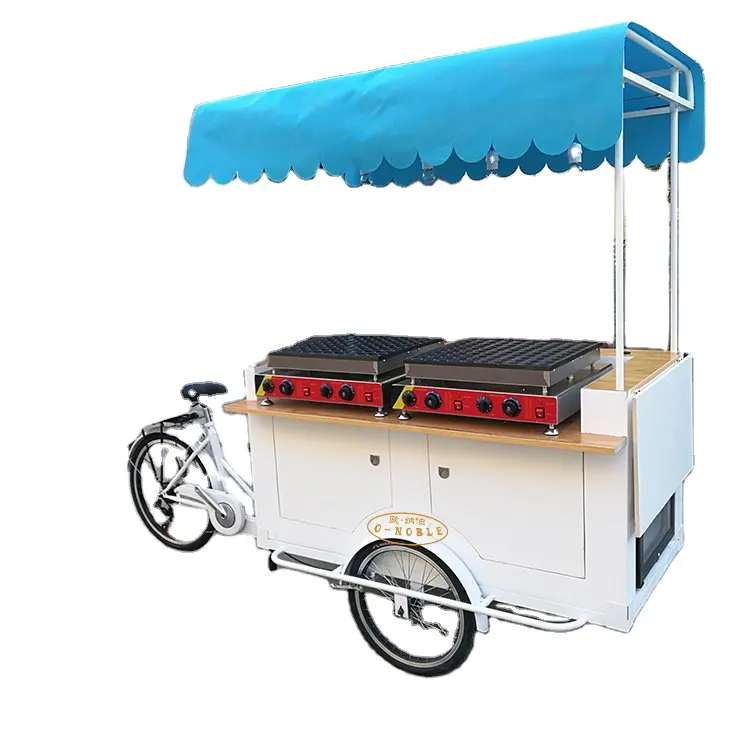 Fornecedor de fábrica diretamente triciclo com frigideira e bicicleta de comida para negócios da rua