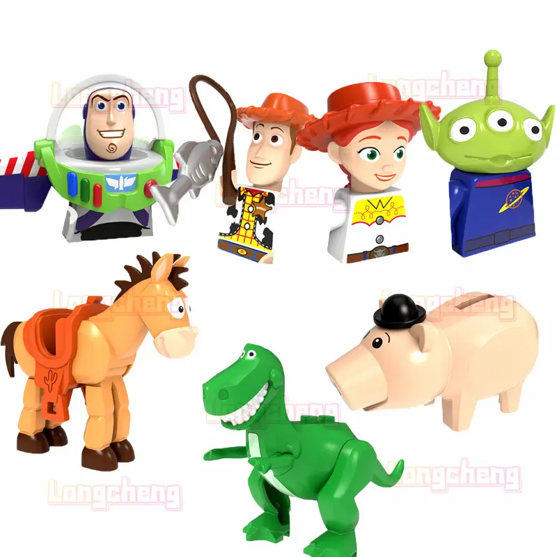 PG8222 Popular Brinquedos Dos Desenhos Animados História Buzz Ano Luz Cavalo Woody Tracey Porco Abraçamento Dragão Figuras Mini Bloco De Construção Coletar Brinquedos