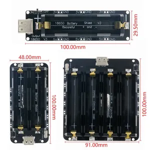 Zwei-Spannung 18650 Lithium-Akku-Schild V8 mobiles Energie-Erweiterungsbrett-Modul 5V/3A 3V/1A Micro-USB für Arduino ESP32 ESP8266