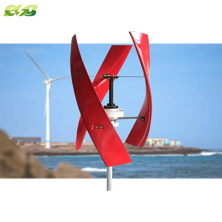 ESG-turbina aerogeneradora de fábrica, turbina aerogeneradora de eje Vertical doméstico de 12v, 24v, 48v y 100w