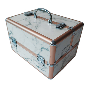 专业双层化妆盒带发光二极管灯低价黄金化妆盒带镜子 - Product Image 1