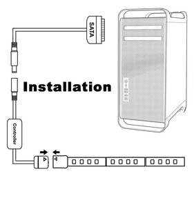 SATA <strong>LED</strong> Strip Light 5050 <strong>RGB</strong> <strong>DC12V</strong> Sata Power Supply for PC Computer Case with Magnetic 17Key RF Remote Controller WL-PCW-S01 - Product Image 3