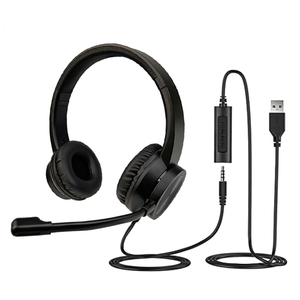 Call Center Headphone com Microfone para USB e 3.5mm Plug 2 em 1 Headsets - Product Image 1
