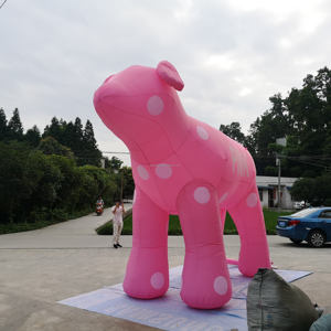 Tùy chỉnh lớn <span class=keywords><strong>Inflatable</strong></span> động vật màu hồng <span class=keywords><strong>Dalmatian</strong></span> <span class=keywords><strong>Inflatable</strong></span> màu hồng phim hoạt hình con chó để trang trí - Product Image 3