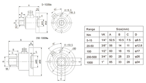 GTS308 flange type static torque <strong>sensor</strong> <strong>analog</strong> <strong>output</strong> 100Nm 200Nm - Product Image 3