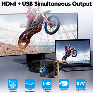 ELP HD MI USB kamera 4K Webcam USB HD MI eşzamanlı çıkış H.265 USB kamera modülü öğretim için 180 derece balıkgözü Lens ile - Product Image 4