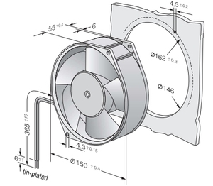 Thương Hiệu Mới Đức Gốc Nhập Khẩu 7214N 24V Dcaxial Bóng Mang Gang Điện Biến Tần Làm Mát <span class=keywords><strong>Fan</strong></span> Hâm Mộ Điện Powered <span class=keywords><strong>Fan</strong></span> - Product Image 3