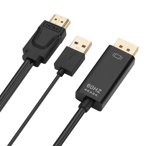 Adaptador/convertidor 4K @ 60Hz HDMI a DisplayPort con cable de audio de 1,8 M USB2.0 a salida macho DP Dongle accesorio de audio y video - Product Image 2