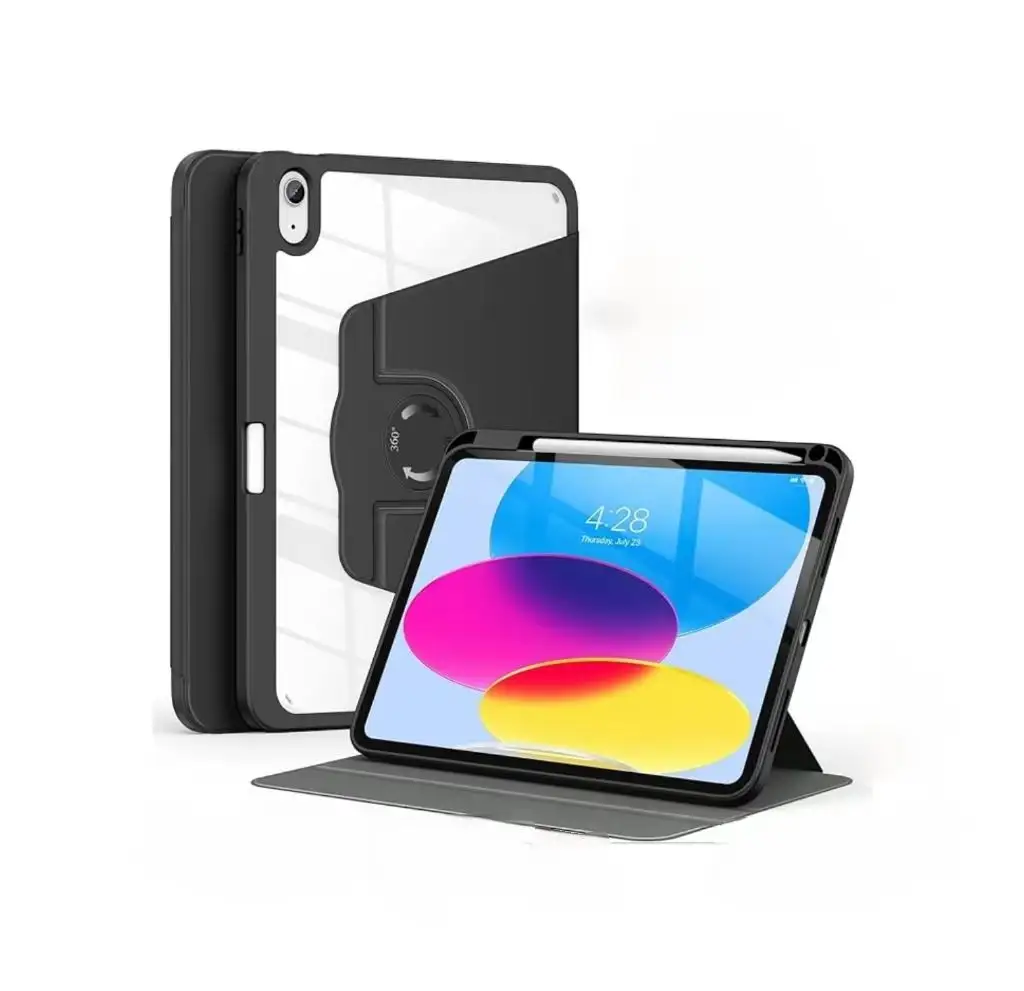 Premium Shockproof &360 Degree Rotating Folio Stand Cover for iPad 10th Generation 10.9 inch 2022 with Built-in Pencil Holder
