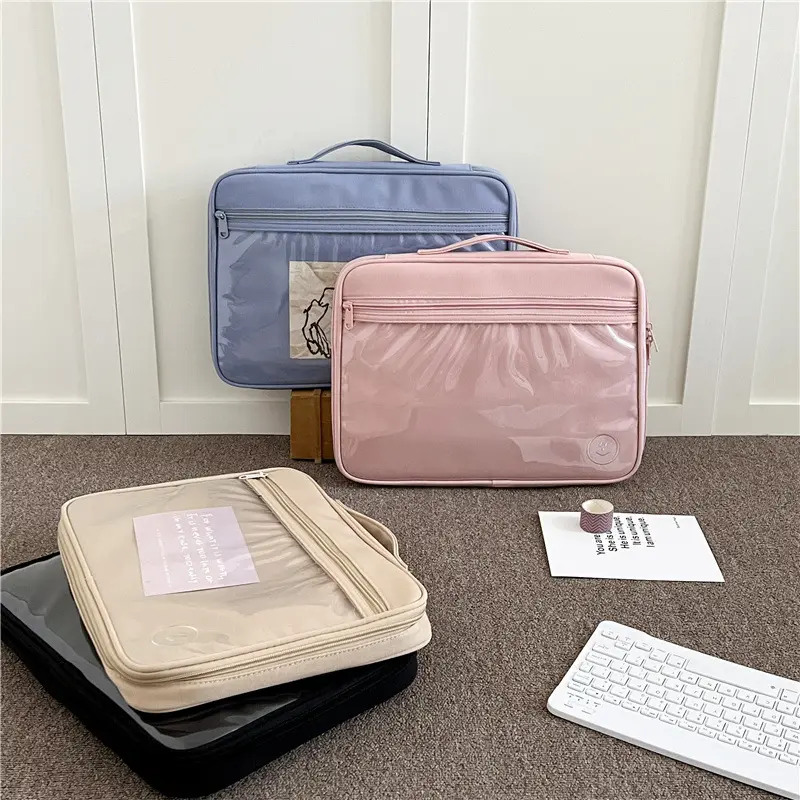 투명 투명 젤리 다채로운 내부 가방 충격 방지 슬리브 Ipad Macbook 11 ''13'' 노트북 휴대용 케이스