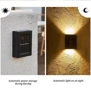 ソーラーパワー<span class=keywords><strong>LED</strong></span>ウォールマウントランプ屋外ガーデンライトクリエイティブガーデンストリートコートヤード装飾ソーラーガーデンライト