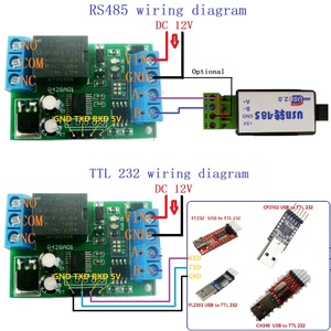 R428A01 2合1 RS485 RS232 TTL at Modbus RTU继电器开关板电脑USB COM UART串行端口1 CH 12V DC模块 - Product Image 4