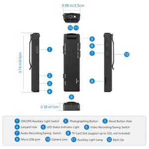 A3 Z3 Mini kamera ile arka klip HD 1080P manyetik fonksiyonu hareket algılama döngü kayıt kamera toplantı için - Product Image 5