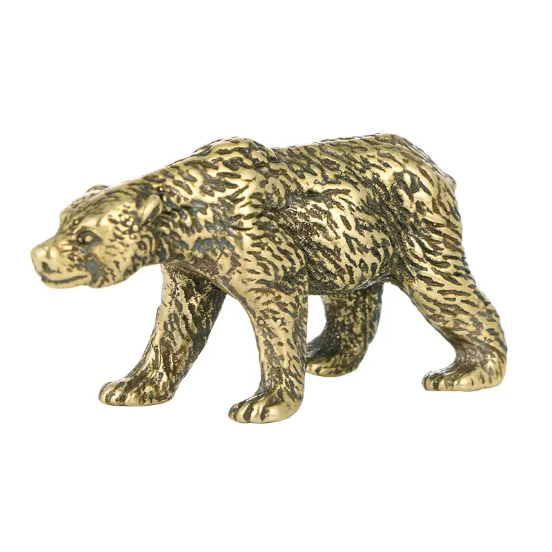 Holesale-Mini adornos de oso de latón antiguo, decoración de animales