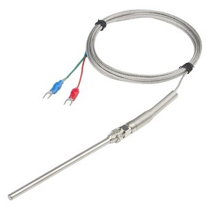 Sonda de sensor de temperatura de termopar tipo K industrial para controlador de temperatura de dos cables de acero inoxidable 304 NPT de 1100 grados - Product Image 1