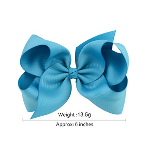 6&quot; Large Hair <strong>Bows</strong> With Clips for Children Handmade Grosgrain Ribbon Hairbow Baby Hair <strong>Bow</strong> Accessories 40Colors - Product Image 4
