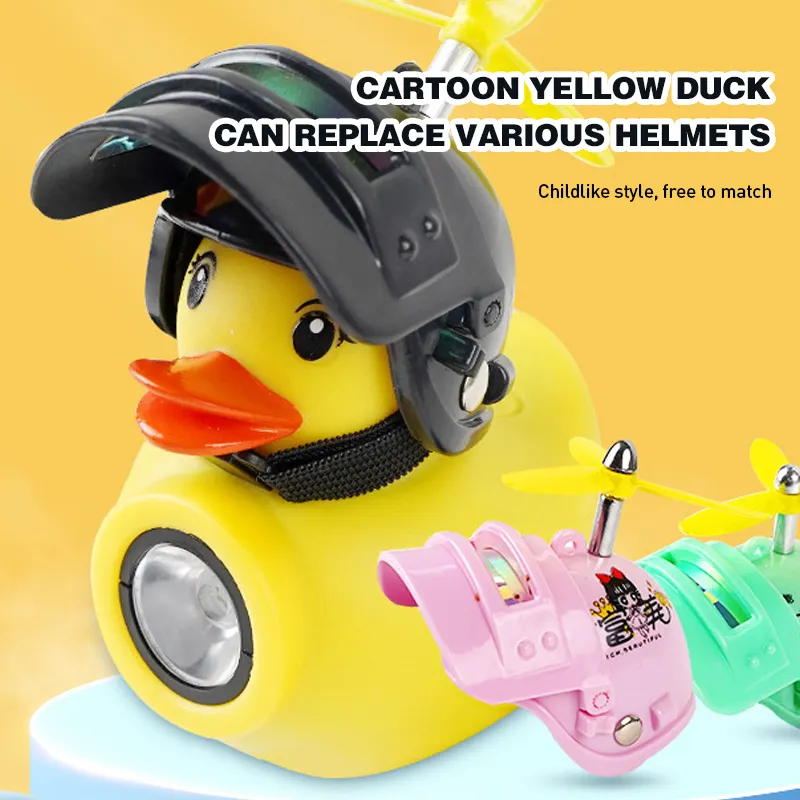 Howlighting Bicycle Little Yellow Duck Night Riding Headlight Breaking Wind Duck Children's Bell Horn Bicycle Light
