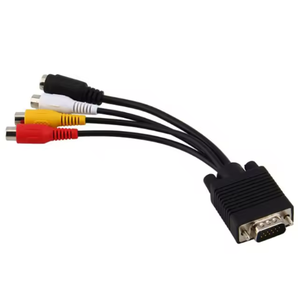 Cable de componente VGA a RCA VGA a TV S-Video 3 RCA PC Computadora Cable adaptador AV