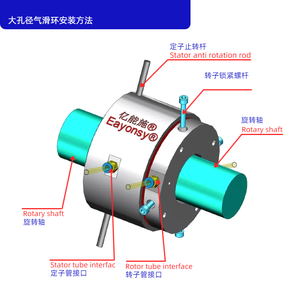 2 Channel Rotary Joint,the Center Through <strong>Hole</strong> Is 20-200mm, <strong>G1</strong>/8&quot; Thread Connection,air Pressure 1MPa,360 Degree Rotation - Product Image 4