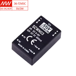 MEAN WELL SCWN03C-05 86% Eff., 36-72VDC <strong>Input</strong>, 5V 0.6A <strong>Output</strong>, DIP24 3W <strong>DC</strong>-<strong>DC</strong> Converter, for Industrial &amp; Telecom Systems - Product Image 1