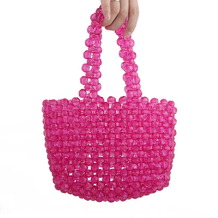 Женская прозрачная сумка из акрила, Портативная сумка с бусинами, весна-лето 2019