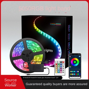 5m 5050 חכם הוביל רצועת הוביל אורות RGb גמיש מנורת סרט סרט סרט דיקוד עם <span class=keywords><strong>dc</strong></span> 12v מתאם