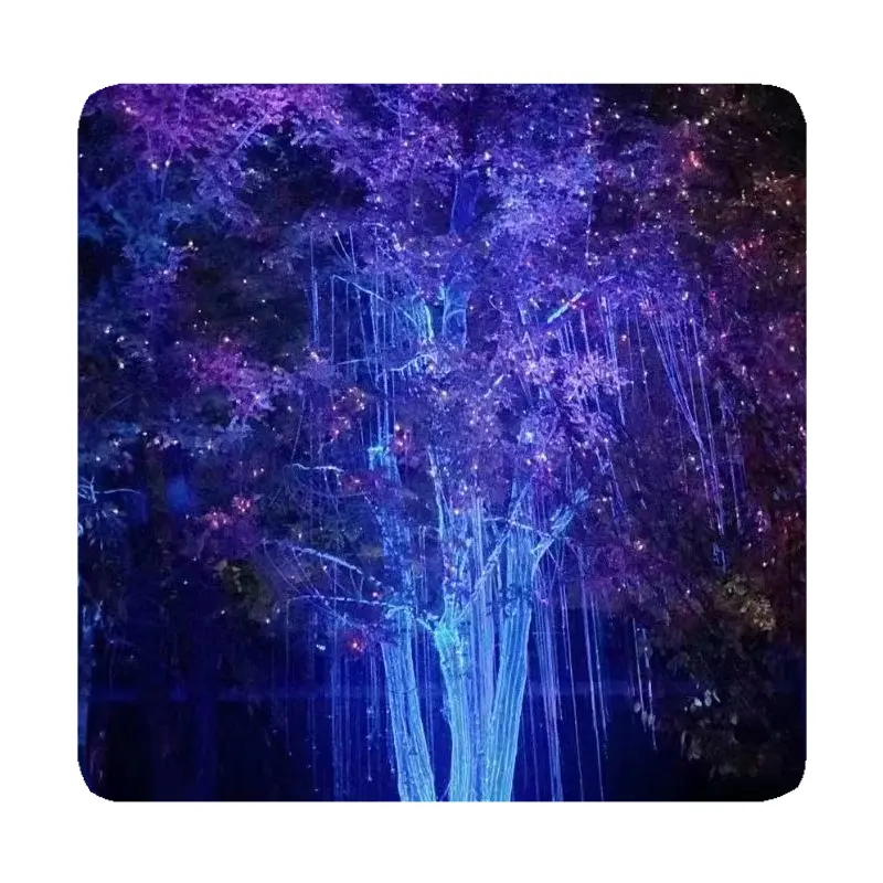 Lámpara de árbol de red de fibra óptica LED impermeable para exteriores, iluminación de paisaje de árbol de la vida, decoraciones navideñas, luz de jardín RGB a todo color