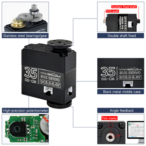 0 ~ 270 Winkel 35KG Serial Bus Servo mit drei Kanälen und Treiber-Debugging-Karte für Roboterarm-Automatisierung systeme - Product Image 6