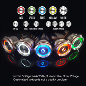 LANBOO personalizzabile 22mm/25mm metallo interruttore a pulsante con LED ad alta corrente 15A IP67 momentaneo combinazione 2NO per 12V/24V - Product Image 4
