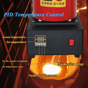 熔炉1400W 2000F数字熔炉，带石墨坩埚，用于银金铜铝110V/220V