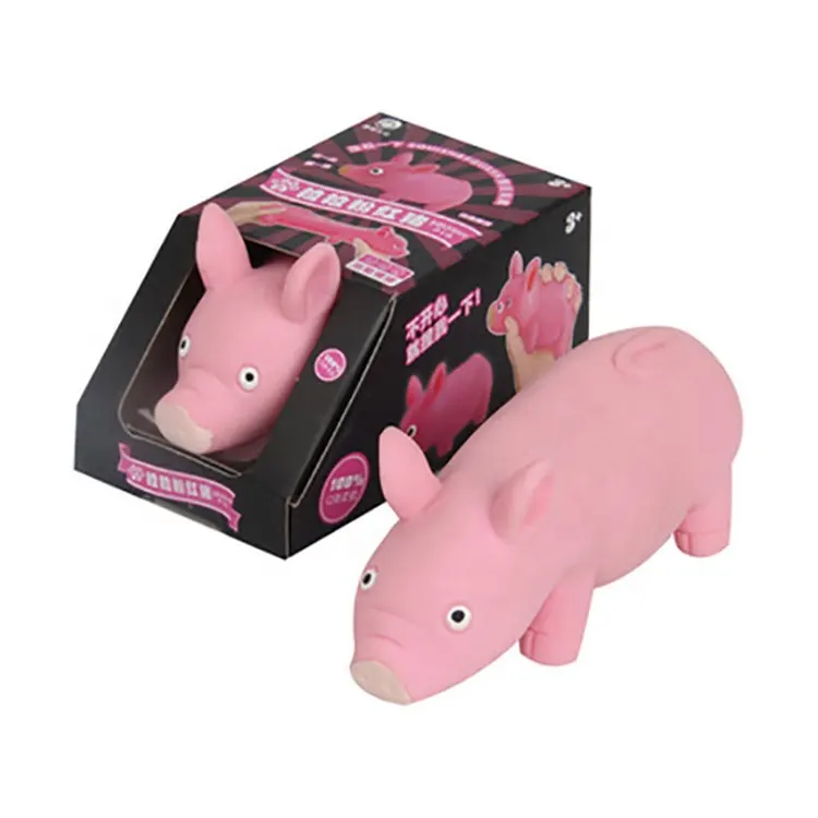 Typ3606 màu hồng lợn căng thẳng reliefe bóp Squishy màu hồng lợn khéo léo Đồ chơi giải nén dính co giãn vui Smash lợn Venting
