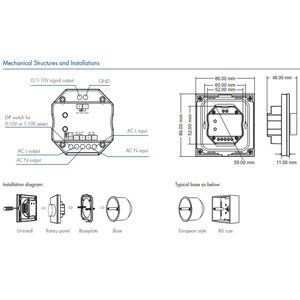 1-10V Glass Panel Dimmer AC <strong>Relay</strong> 1 Channel <strong>Output</strong> <strong>Wireless</strong> Remote <strong>Controller</strong> Led Wall Mounted Lighting - Product Image 5