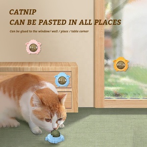 Pelota de juguete para gatos de nuevo diseño personalizado, dientes molares limpios, planta natural, juguete para mascotas para calmarse, Gato feliz, juguete para lamer, hierba gatera, pellizco para gatos