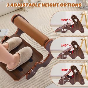 Komfort Schaukel fuß hocker aus Holz unter dem Schreibtisch Höhen verstellbare ergonomische Fuß stütze mit rutsch festem Pedal und weicher Querstange - Product Image 6