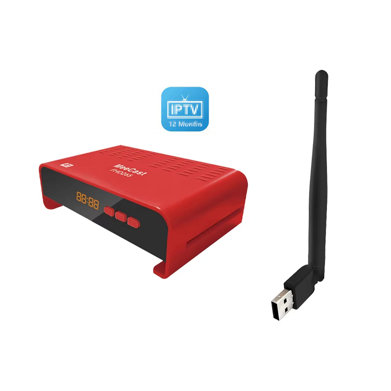 Dongle WIFI STB+USB rouge+Cadeau de 12 mois de 1P-TV