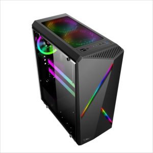 Desktop-gaming-pc benutzerdefinierte diy acryl panel mit <span class=keywords><strong>lcd</strong></span> fan temperatur <span class=keywords><strong>display</strong></span> staubdicht glas RGB <span class=keywords><strong>computer</strong></span> Fall