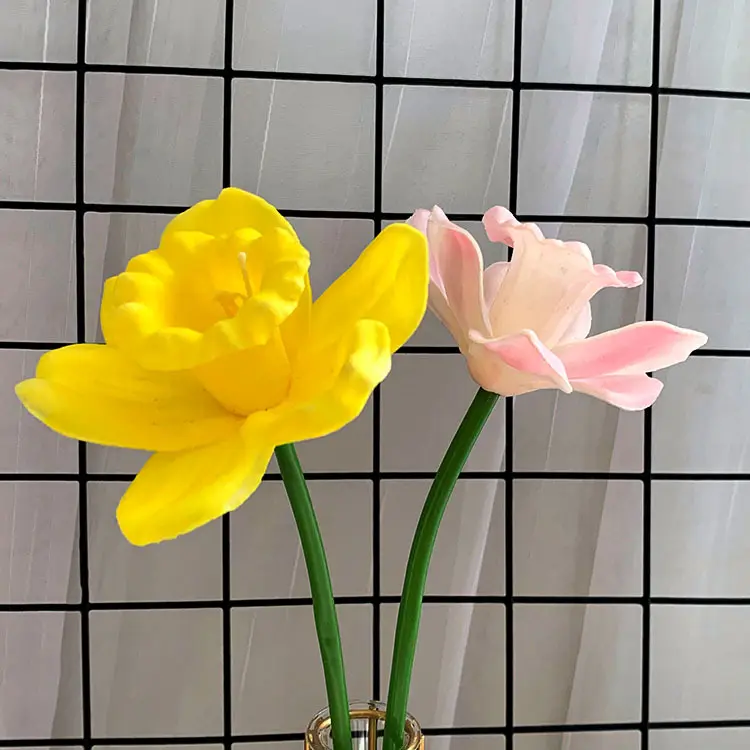 Tige de fleur de jonquille artificielle unique pour arrangement de vase décor de mariage de bureau à domicile