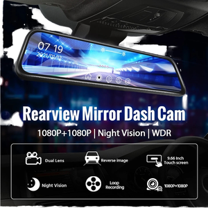 Cámara de salpicadero de 10 pulgadas, pantalla táctil, 1080p FHD, espejo dual para vehículo, grabadora de vídeo para coche, cámara de marcha atrás con función de grabación - Product Image 4