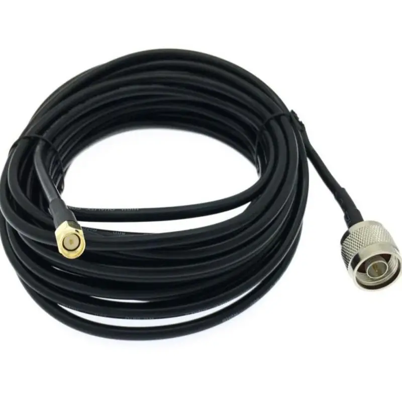 Cable coaxial N macho a sma macho, conector RG58, negro, pérdida inferior, lmr200