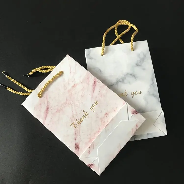 Custom MINI PEQUENO Made Luxury Marble saco de papel com diferentes tipos