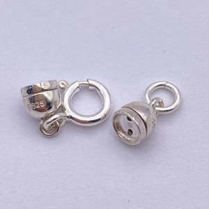 Chất Lượng Cao 925 Sterling Silver Khóa Học Tôm Hùm Clasp Với End Caps Thiết Bị Cho Trang Sức Ngọc Trai Bracelet Làm Móc Cài - Product Image 4