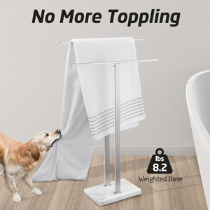 Ağır mermer taban ile zemin havlu askısı aparatı, yükseltilmiş ve istikrarlı tasarım. - Product Image 2