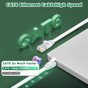 <strong>Ethernet</strong> Cable CAT6 <strong>Flat</strong> Lan UTP RJ45 Connector Network Patch Cord Cable for PS PC Internet Modem Router Cat 6 Cable <strong>Ethernet</strong> - Product Image 2