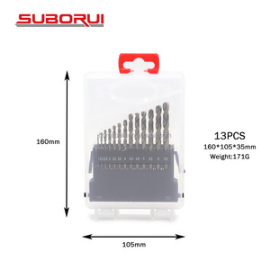 SUBORUI DIN338全地面电动工具附件HSS INOX金属钻头套件，用于不锈钢金属作业人员麻花钻头
