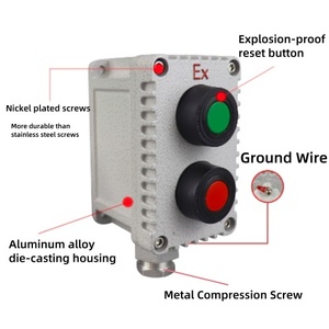 ATEX IP66 водонепроницаемый эрозионный WF1 взрывозащищенный кнопочный переключатель 220 В 380 В G3/4 5A - Product Image 3
