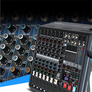 Controlador de DJ profesional B8 de 10 canales Mezclador de audio USB alimentado con efecto de reverberación 99 y consola de interfaz de audio - Product Image 5