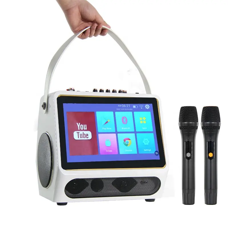 5,25 zoll woofer smart wifi lautsprecher home karaoke maschine system professionell bluetooth mit 14'' led touchscreen lautsprecher