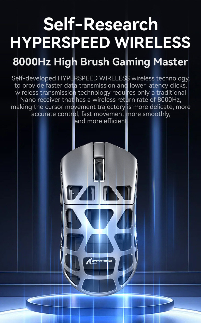 Attack Shark R3 Magnesium PAW3395 Gaming Mouse - Lightweight