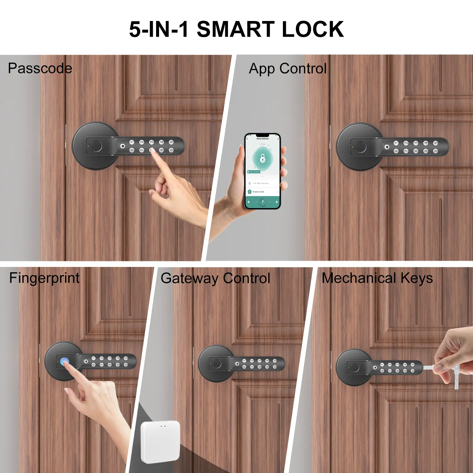 intelligentes fingerabdruck-türschloss, schlüsselloses eingangsschloss mit griff, biometrisches türschloss, raumtürschloss für schlafzimmer/büro