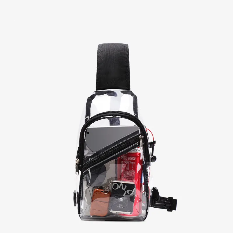 מיני ברור PVC Crossbody קלע תיק שקוף מזדמן Daypack חזה תיק התאמת שמאל ימין להקת שקיות